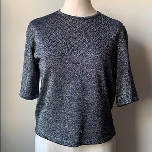 Vintage Silver & Black Metallic top